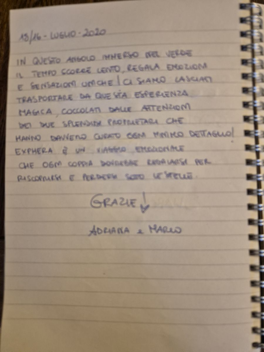 Exphera Bubble Room - Dove il tempo si perde sotto le stelle - 20260225 170304 Pagina Guestbook Exphera