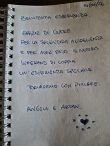Pagina della dedica Un Weekend Speciale tra Cuore e Stelle